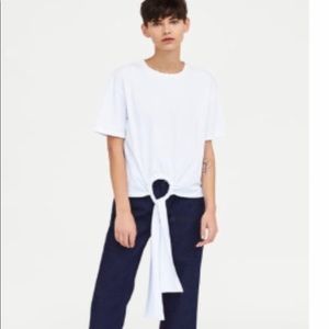 Zara tie front tee